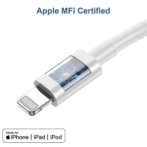 2-Pack [MFI Certified], כבל ברק טעינה מהירה באורך 3ft עם 20W USB C חסימת מטען עבור iPhone 14/14 Pro Max/13/13 Pro